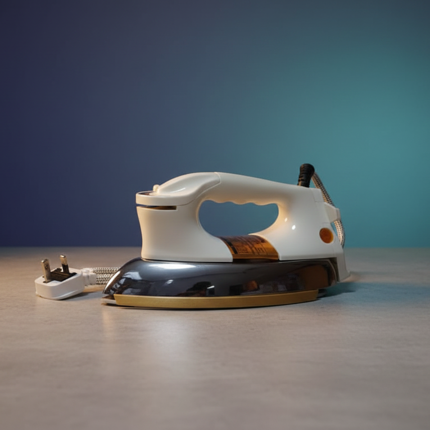 Heavy-Duty Electric Dry Iron | China-Made | Durable, High-Performance Ironing for Home & Commercial Use - 1000 Wat
