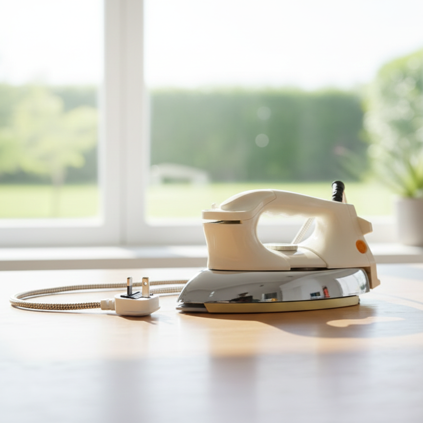 Heavy-Duty Electric Dry Iron | China-Made | Durable, High-Performance Ironing for Home & Commercial Use - 1000 Wat