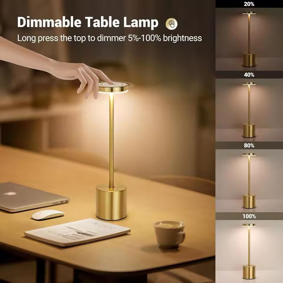 Stainless Steel Dimmable Touch Switch / 3 Modes Luxury Table Lamp