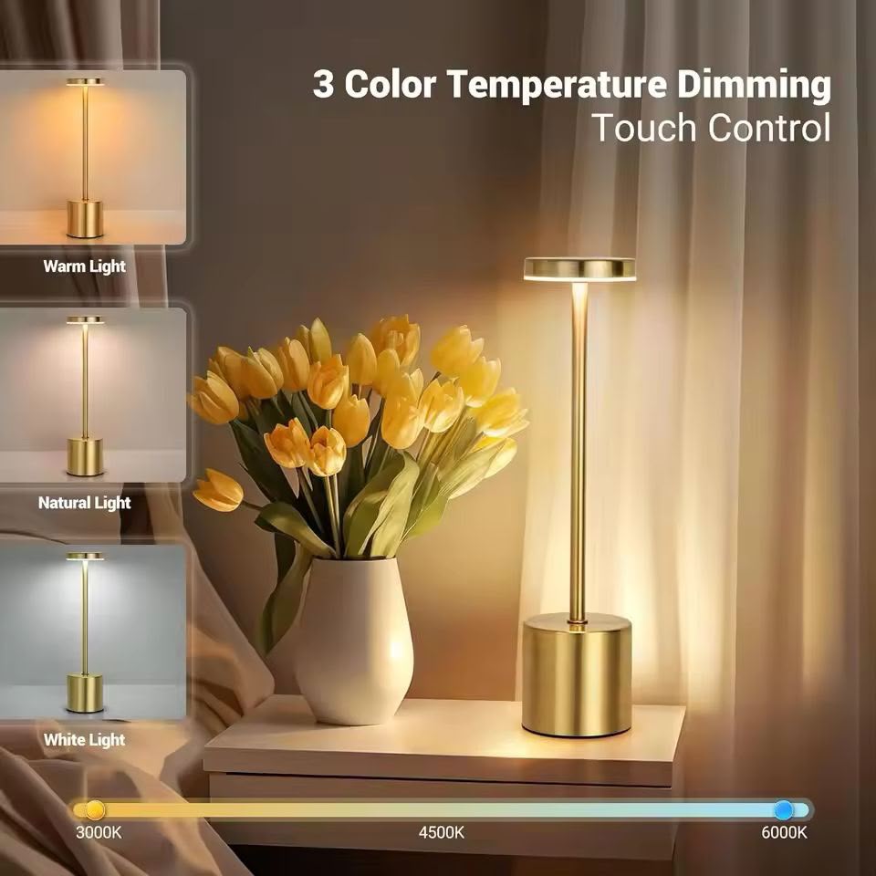 Stainless Steel Dimmable Touch Switch / 3 Modes Luxury Table Lamp