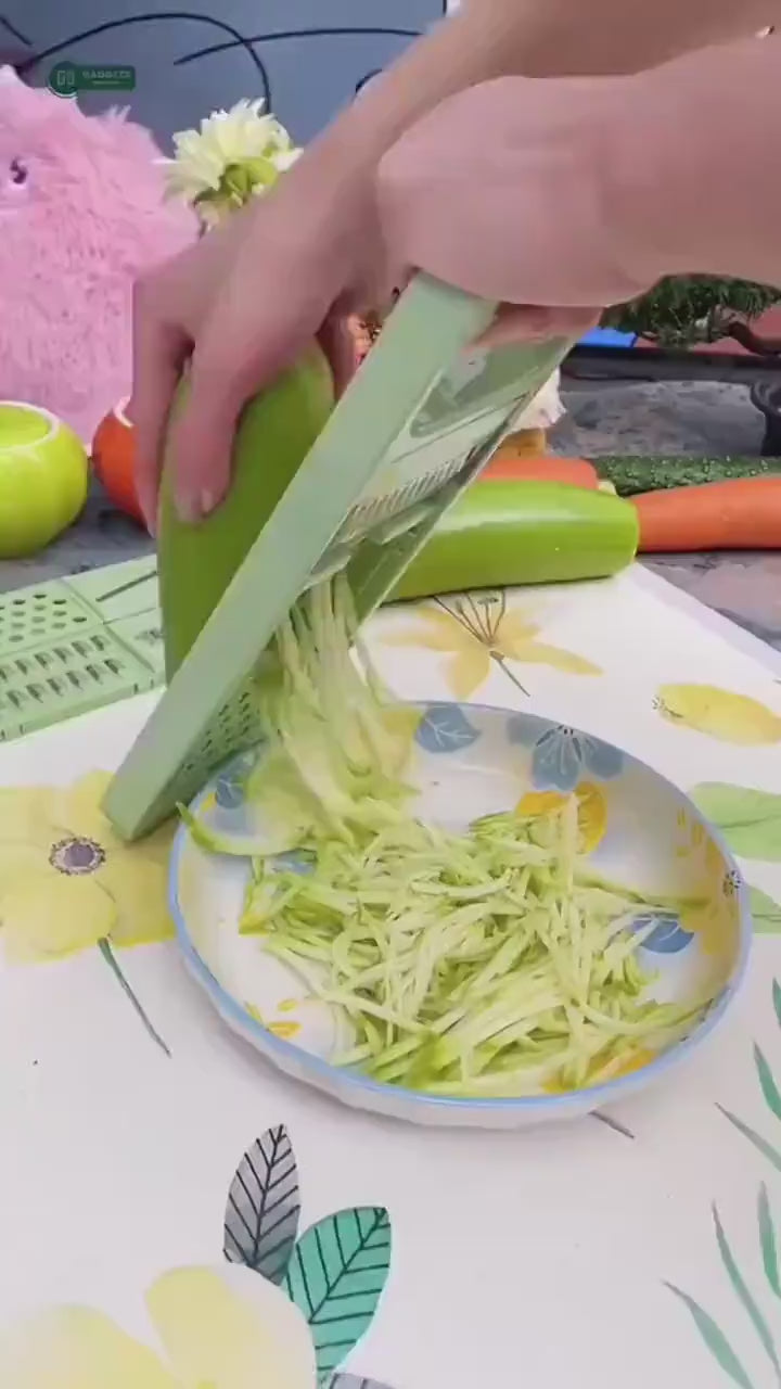5 -in-1 Manual Vegetable Slicer Cutter with 5 blades & Collection Basin