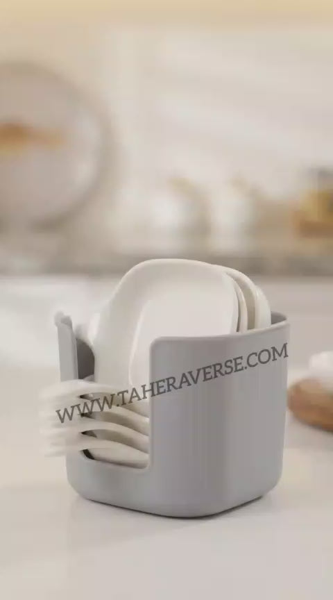 6-Piece Mini Serving Plate Set with Holder