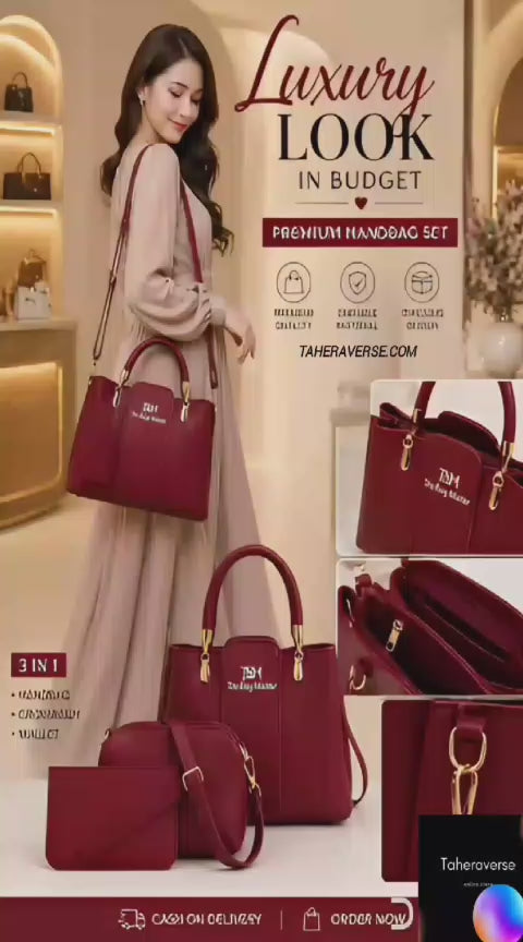 3 Pcs Women Handbag Set | Stylish Rexine Bags for Ladies | Limited stock