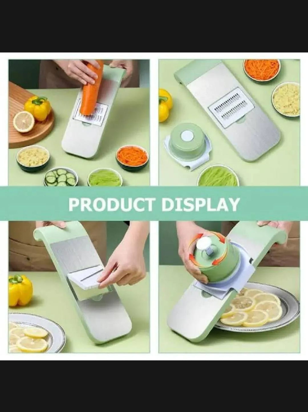5 -in-1 Manual Vegetable Slicer Cutter with 5 blades & Collection Basin